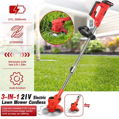 NEW Cordless Electric Strimmer Grass Trimmer Weed Cutter Garden Edger +2 Battery • £28.99