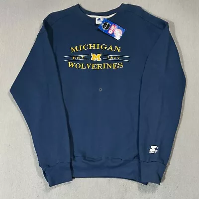 Michigan Wolverines Starter Vtg 90s NCAA Sports Hoodie Sweater Shirt Jacket M • $44