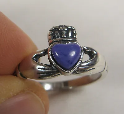 Claddagh Heart Ring Purple Sugilite .925 Sterling Silver Irish Celtic Jewelry • $28.50