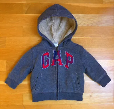 £5.99 • Buy GAP Jacket Warm Hoodie With Fur Lining - 6-12 Months - Excellent Clean Condition