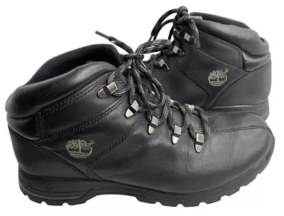 Timberland Black Leather Waterproof Hiking Trail Boots Men's 8 M • $31.45