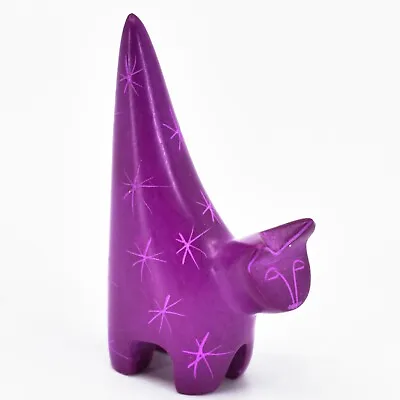 Vaneal Group Hand Carved Kisii Soapstone Tiny Miniature Pink Kitten Cat Figure • $8.39