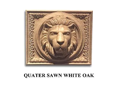 Lion Head Rectangular Rosette /Aplique 7-1/8  X 6  X 2-5/8 .  Red Oak Cherry... • $66