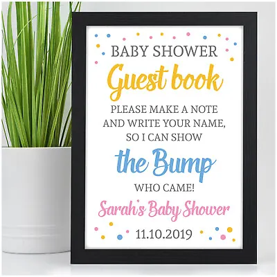£4.95 • Buy Personalised Baby Shower Guest Book Table Sign Message Advice Guest Book Sign