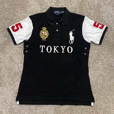 Vintage Polo Ralph Lauren Shirt Mens L Large Polo Sport Tokyo Black Embroidered • $74.99