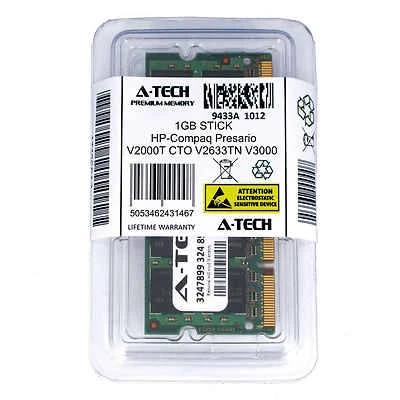 $12.09 • Buy 1GB SODIMM HP Compaq Presario V2000T CTO V2633TN V3000 V3000T CTO Ram Memory