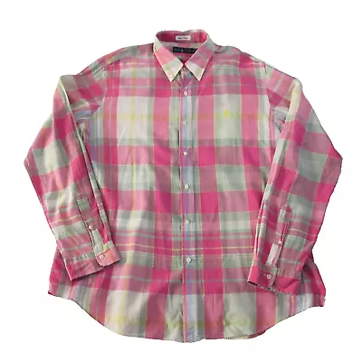 Ralph Lauren Shirt Men's Size XXL Pink Plaid Authentic Indian Madras Long Sleeve • $27.99