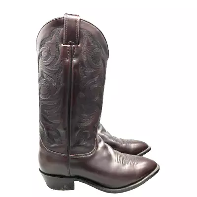 Justin Leather Boots Men's Size 9 D Reddish Brown Cowboy Western Rodeo USA 2703 • $79.99