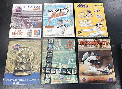 1965-1987 Lot Of 15 New York Mets Yearbooks & Scorebooks Some Revised* • $240
