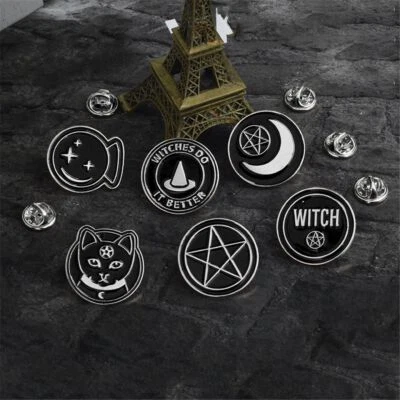 $2 • Buy Jewelry Punk Gothic Spells Cartoon Clothes Lapel Pin Enamel Pins Badge Brooch
