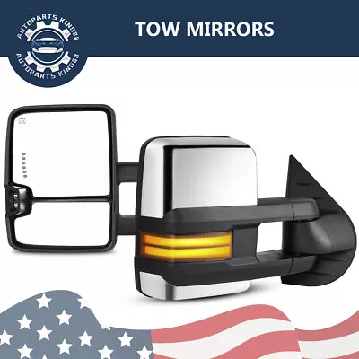 Pair Power Tow Mirrors For 07-14 Chevy Silverado 1500/2500/2500HD Dynamic Signal • $123.49