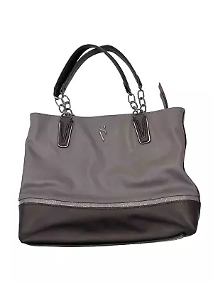Simply Vera By Vera Wang Large Tote Bag/Purse Gray/Black Faux Leather • $14.88