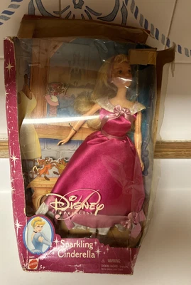 $27.99 • Buy Vintage Disney Princess Barbie Doll  Sparkling Cinderella Pink Dress 2001