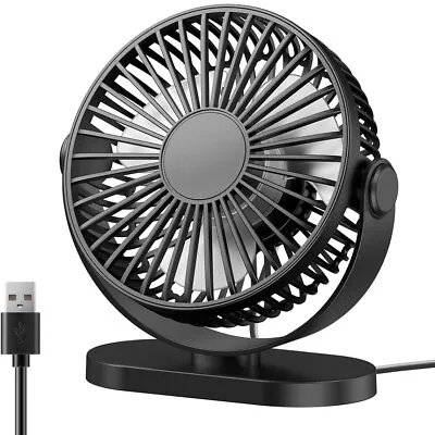 USB Small Desk Fan 3 Speeds Quiet Portable Desktop Table Fan Personal Mini Fan • £12.89