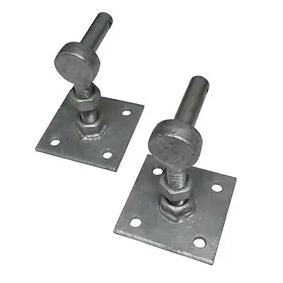 Heavy Duty Adjustable Hook On Plate X2 (Galvanised Gate Pin Hinge Brackets) • £14.99