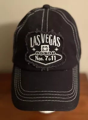 Las Vegas Black Lucky Nos. 7 & 11 Buckle Adjustable Ball Hat Cap • $6.99