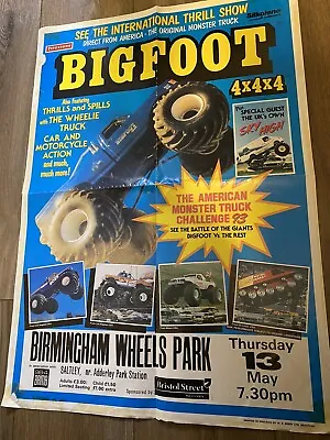 1993 U.K. Bigfoot Monster Truck Challenge Poster Sky High Rocket FM Jacket + • $195