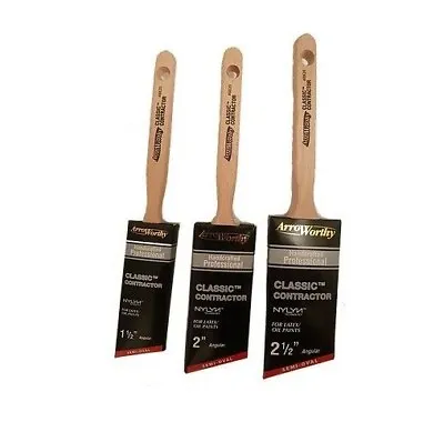 Arroworthy Classic Long Handle Semi Oval Angled Paint Brush - All Sizes • £10.19