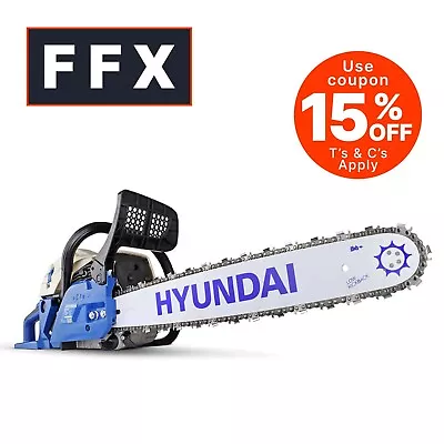 Hyundai HYC6200X 62cc 20  Petrol 2 Stroke Easy Start Chainsaw 50cm Saw 6.2kg • £149.95