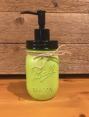 $14.50 • Buy Painted Mason Jar Soap Pump Dispenser Loation Pump Vase Tooth Brush Holder