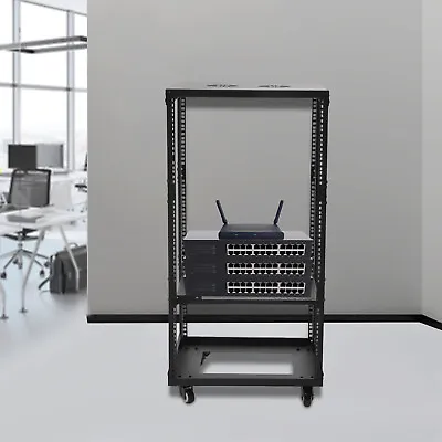 18U 18.5  4 Post Open Frame Network Server Rack Adjustable Partition 0-31.5'' US • $147