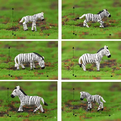 6PC HO/OO Scale Miniatures Lots Zebra Zoo Grassland Farm DIY Landscape Model • $6.49