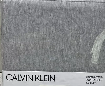 Calvin Klein Twin Flat Sheet Gray Modern Modal/Cotton Flat Sheet  New • $29.90