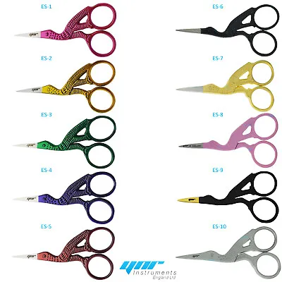£3.49 • Buy YNR® Stork Embroidery Scissors Eyebrow Sewing Knitting Thin Point Edge Colour 