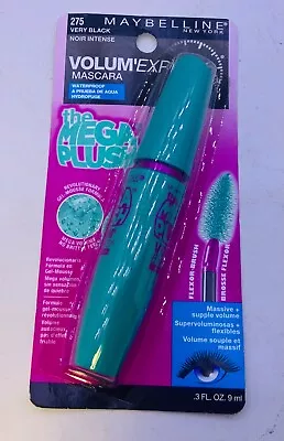 Maybelline Volum’Express Waterproof Mascara The Mega Plush 275 VERY BLACK .3 Oz • $8.99