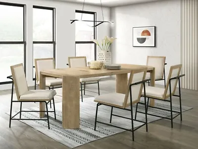 Unique Design 7pc Dining Set Oak Finish Extendable Table 6 Dining Room Chairs • $1575