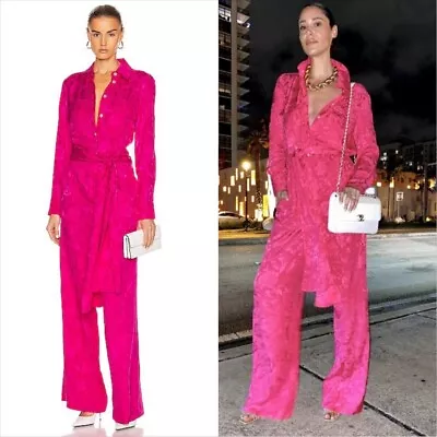 STAUD Belle Pink Floral Jumpsuit SZ M • $160