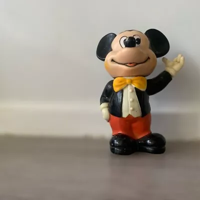 Mickey Mouse Vintage Toy Bank 1960s Walt Disney Productions Monck Mouse Vinyl • $65