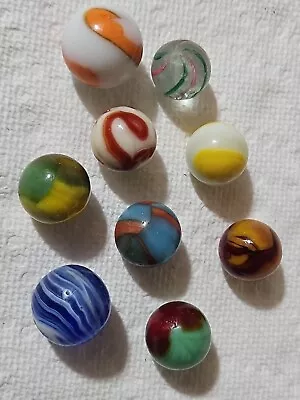 Vintage Marbles Lot German Swirls Handmade Akro Agate Oxblood Estate Find • $15
