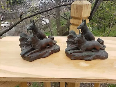 Vintage JENNINGS BROS (JB)  Bronze Book Ends 1922 German Shepard Dogs  • $49.99