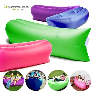 New Inflatable Air Bag Sofa Lounge Sleeping Bag Camping Bed Outdoor Beach Couch • $13.99