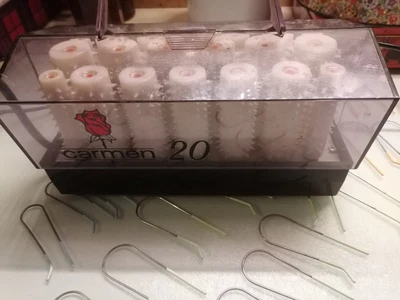 £9.99 • Buy Vintage CARMEN Heated Rollers 20 With Clips - Tested And Working 