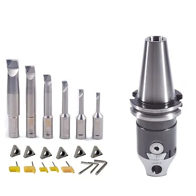 $159.99 • Buy New Cat40 2inch Boring Head Set With 6 Indexable Boring Bar And 6 Carbide Insert
