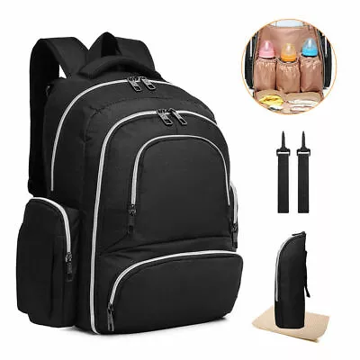 £13.99 • Buy 4pcs Set Maternity Bag Baby Changing Mummy Diaper Rucksack Backpack Nappy