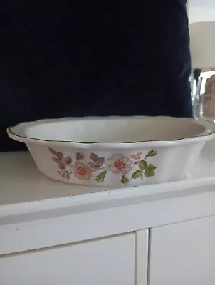 Vintage Marks And Spencer Ecru Fluted Autumn Leaves Serving Bowl Dish M&S • £10.50