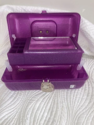 $19.50 • Buy Vintage CABOODLES JELLIES PURPLE SPARKLE Glitter Cosmetics Craft Storage RARE