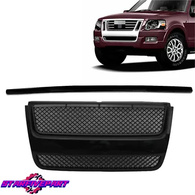 Front Grille Hood Molding For 06-10 Ford Explorer Sport Trac Gloss Black 2PCS • $138.99