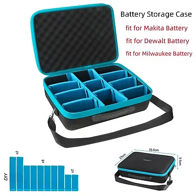 Battery Storage Carry Case For Makita Dewalt Milwaukee Battery & Charger & Tools • £25.89