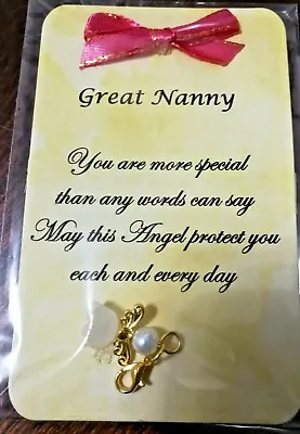 Beautiful Great Nanny Angel Charm With Verse Keepsake Gift  • £3.75