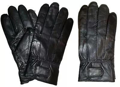 Men's Leather Gloves Black Unbranded Winter Gloves Lined Warm Gloves Brand New • $11.96