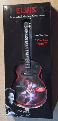 ELVIS Illuminated Musical Ornament 7.5  Guitar Plays  VIVA LAS VEGAS  New Works • $14.99