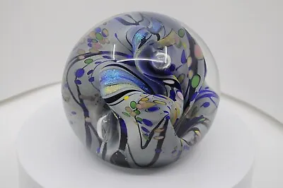 Rollin Karg Art Glass Handblown Dichroic Paperweight Signed 6  Wide 5  Tall • $375