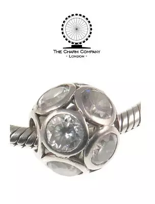 Genuine CHARM COMPANY 925 Sterling Silver & CZ SPARKLE BALL Charm Bead • £13.99