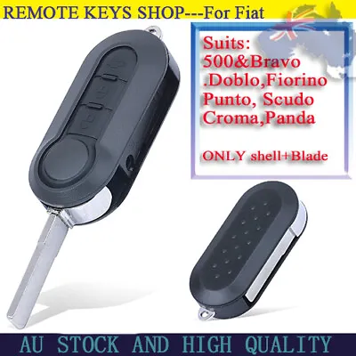 Flip Remote Key Shell Case Fob For Fiat 500 Panda Grande Punto Bravo Doblo 3Butn • $15.73