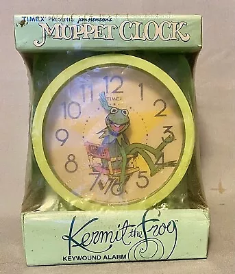 Vintage 1982  Kermit The Frog Timex Alarm Clock Original Plastic Wrap New In Box • $24.95