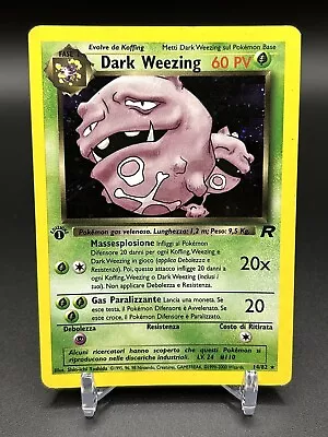 Italian Dark Weezing 1st Edition Holo 2000 Pokemon TCG Team Rocket 14/82 WOTC • $12